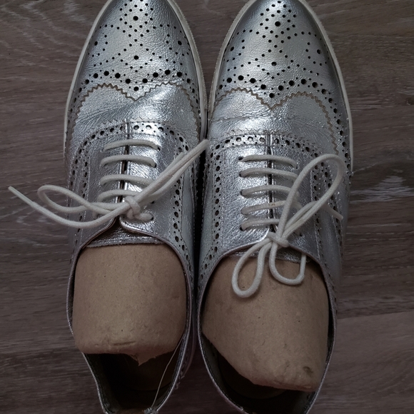 Oxford Platform Sneakers Leather Cutout 8/38 - Picture 7 of 7